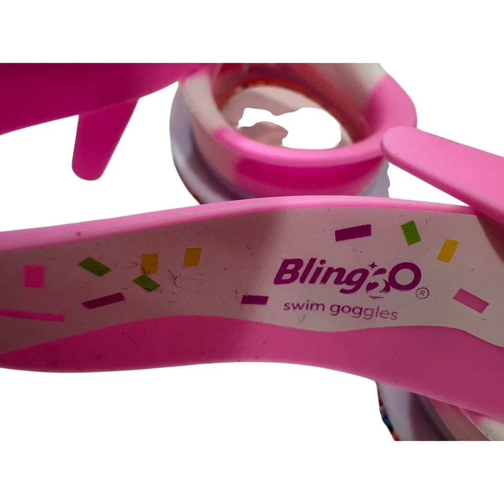 Bling2O Pink‎ Sprinkles Round Swim Goggles Kids Adjustable Strap Novelty